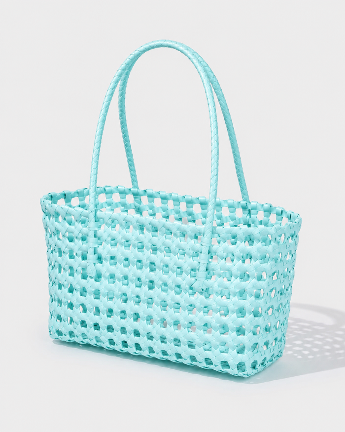 SHEIN Women Cadet Blue Woven Tote Bag