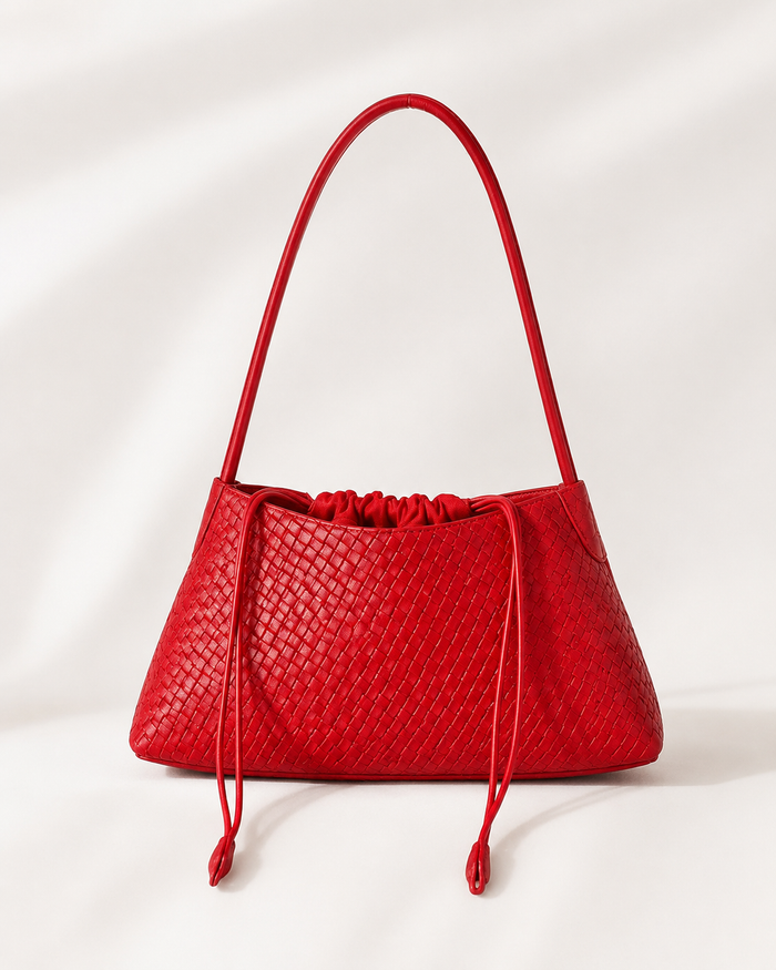 SHEIN Women Red Quilted Shoulder Bag