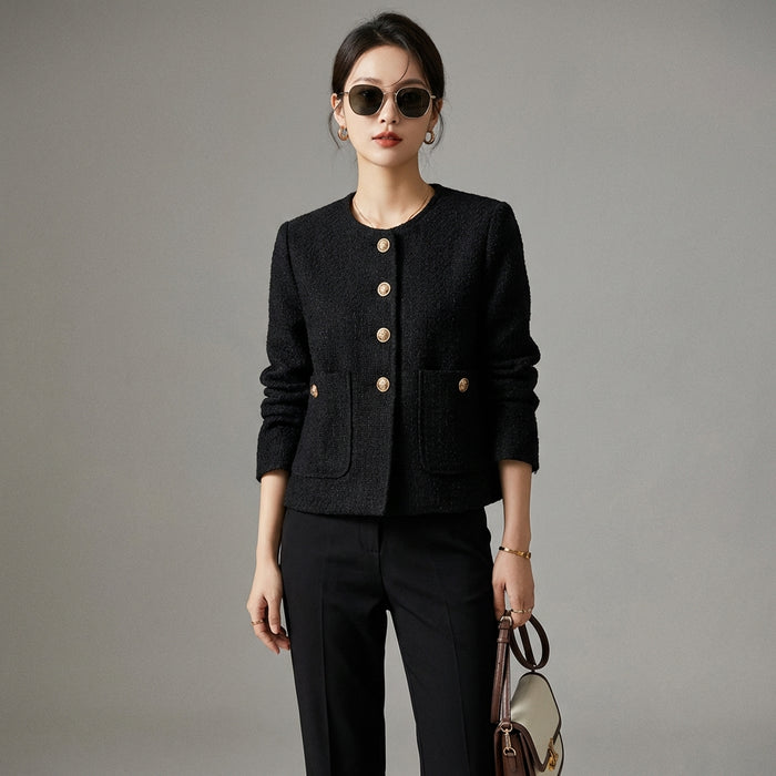 Veste courte élégante avec boutons dorés - Koreanxwear - Taille S