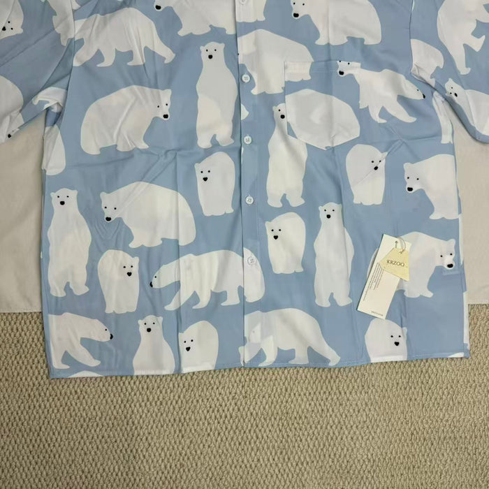 Short-Sleeved Shirt With All-Over Cartoon Print