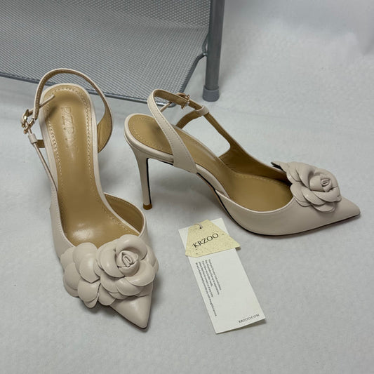 Sideless one-piece leather high-heeled shoes