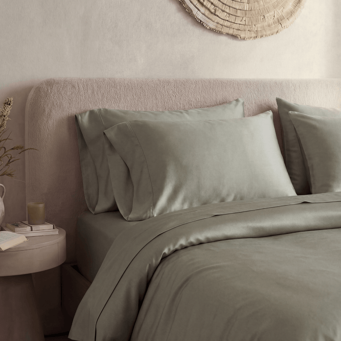 ettitude Standard / Sage Green Signature Sateen Pillowcase Set - 12 Color Options
