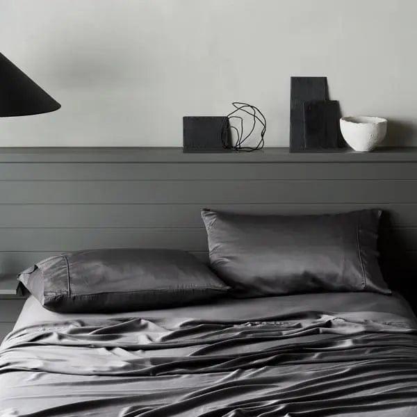 ettitude Standard / Slate Grey Signature Sateen Pillowcase Set - 12 Color Options