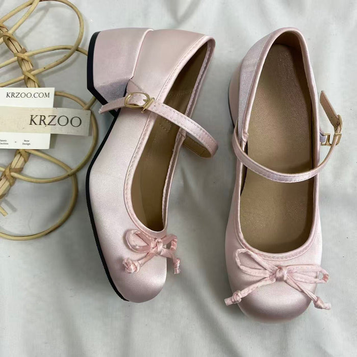 Simple Retro Chunky Heel Mary Jane Shoes