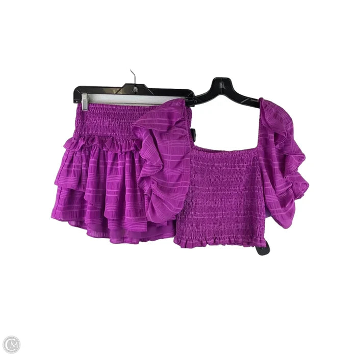 Skirt Set 2pc By Do + Be In Purple, Size: M
