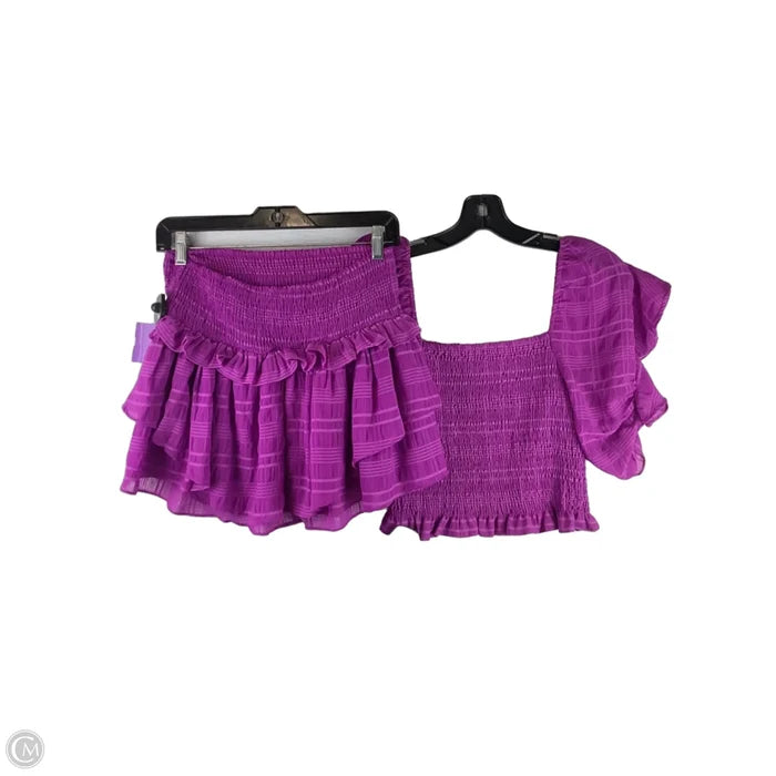 Skirt Set 2pc By Do + Be In Purple, Size: M