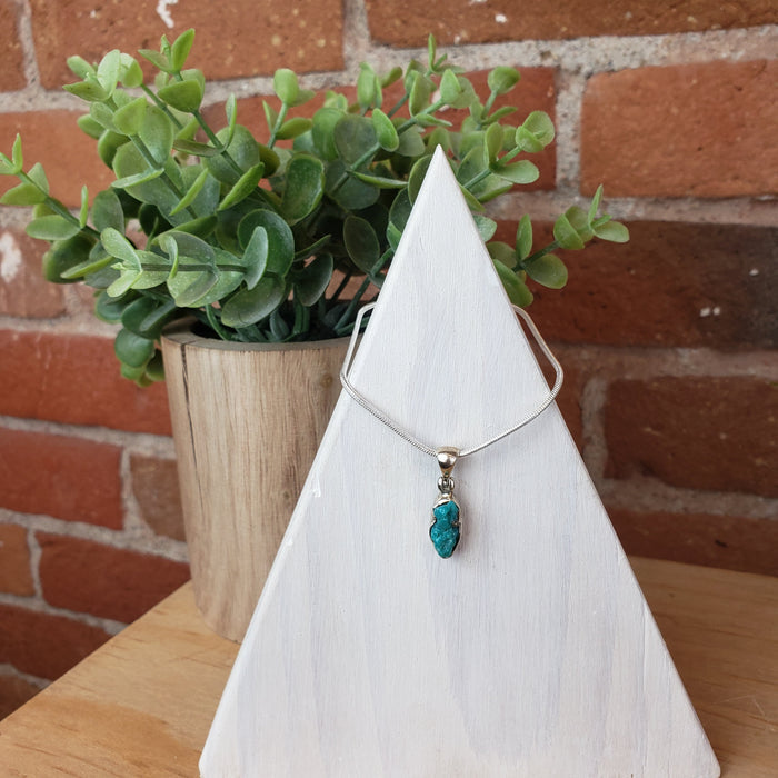 Sleeping Beauty Turquoise Bezel sterling silver Pendant