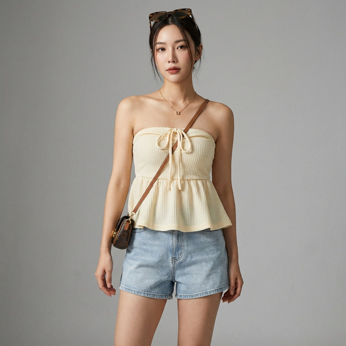 Top sans manches col rond slim fit femme - K-fashion estivale - Taille One Size