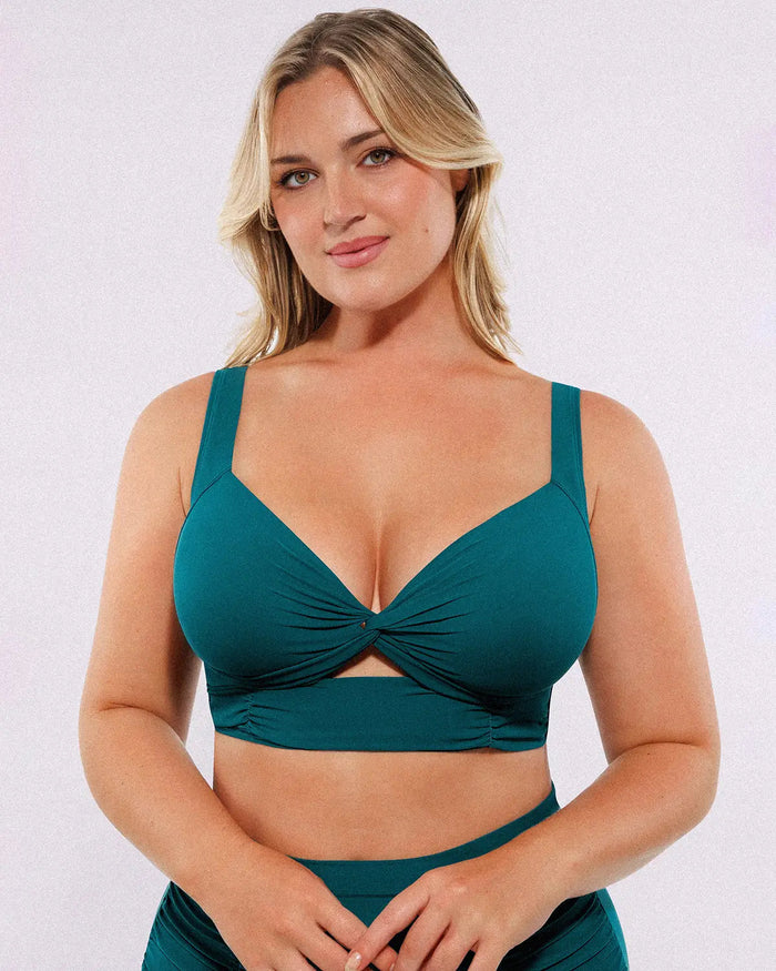 Smart Sculptâ„?Twist-Front Bikini Top & High-Waisted Bottom Set
