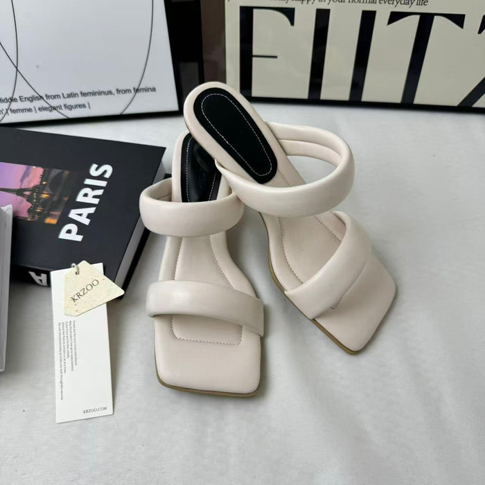 Soft leather slip-resistant slippers