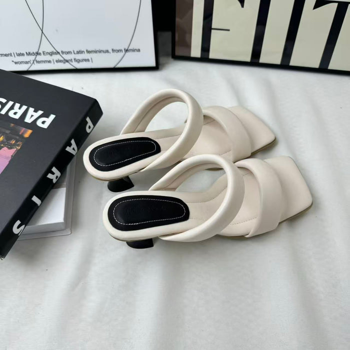Soft leather slip-resistant slippers
