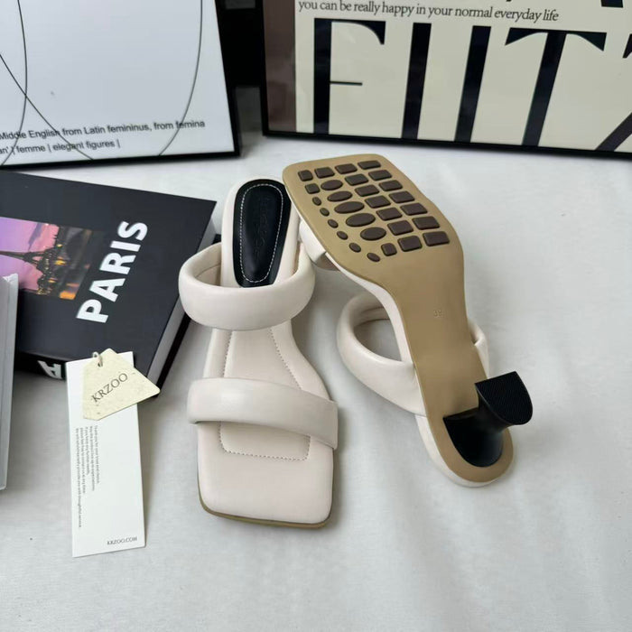 Soft leather slip-resistant slippers