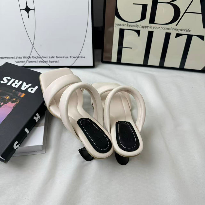 Soft leather slip-resistant slippers