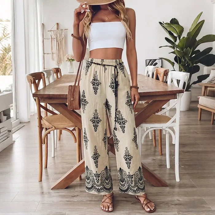 Sophisticated High-Waisted Wide-Leg Trousers