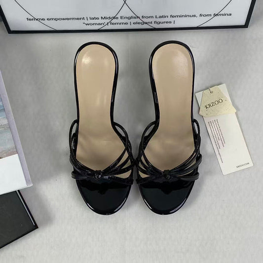 Spun crystal platform high heel