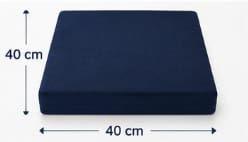 Square Memory Foam Seat Cushion with Cotton Cover – Navy Blue Support Cushion 40 x 40 cm