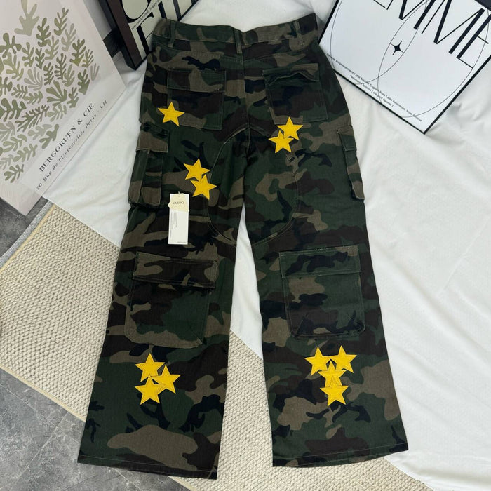 Star-Print Camouflage Utility Jeans