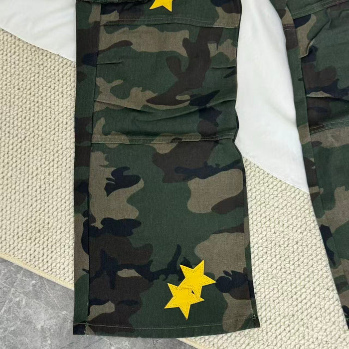 Star-Print Camouflage Utility Jeans