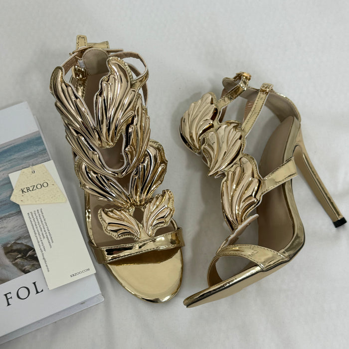 Stiletto Sandals With Metal Wings