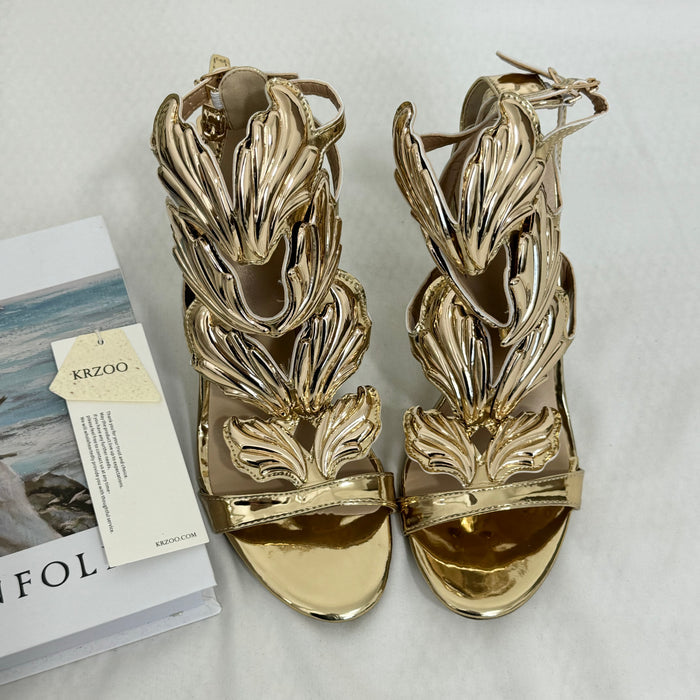 Stiletto Sandals With Metal Wings