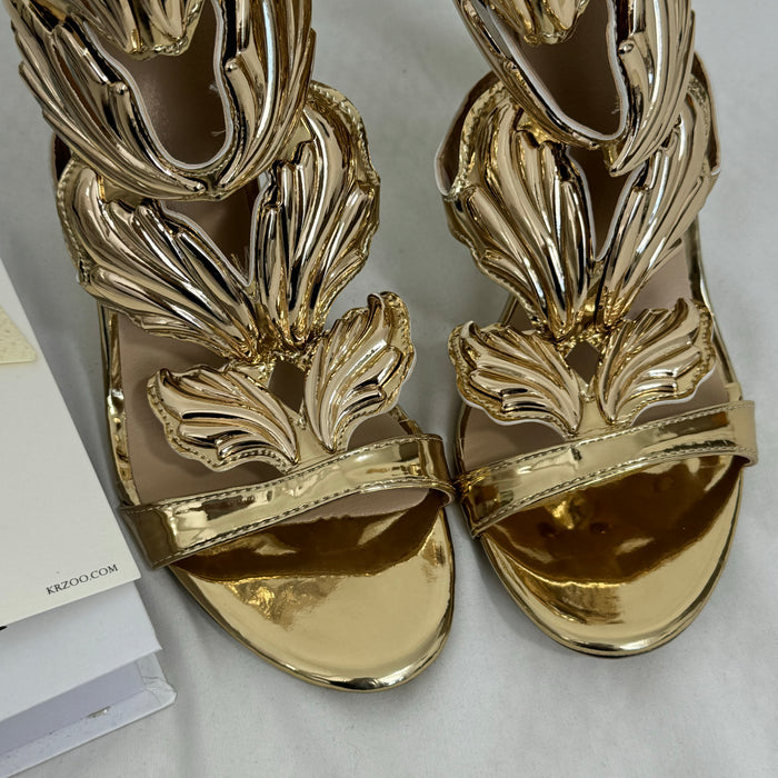 Stiletto Sandals With Metal Wings
