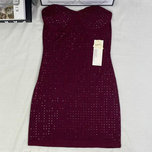 Stitched diamond fish-shaped sleeveless dress