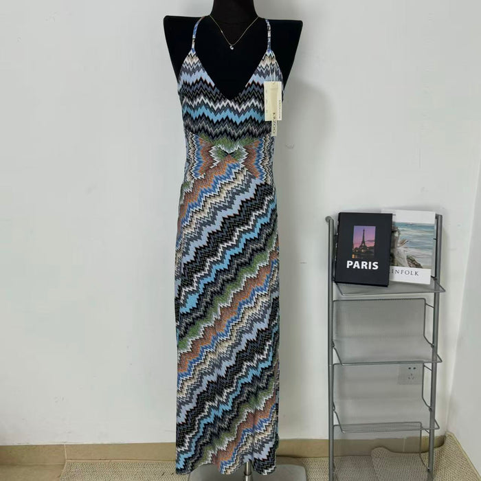 Strap pleated figure-hugging dress