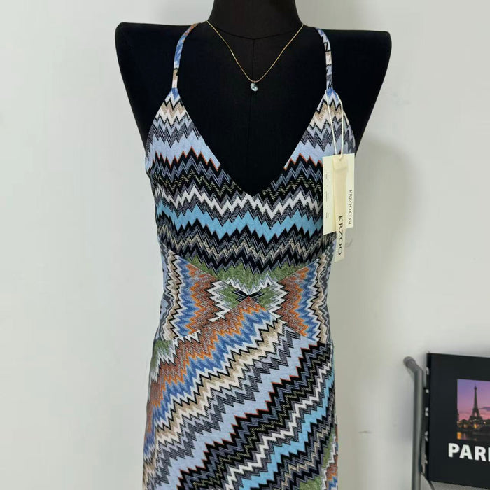 Strap pleated figure-hugging dress