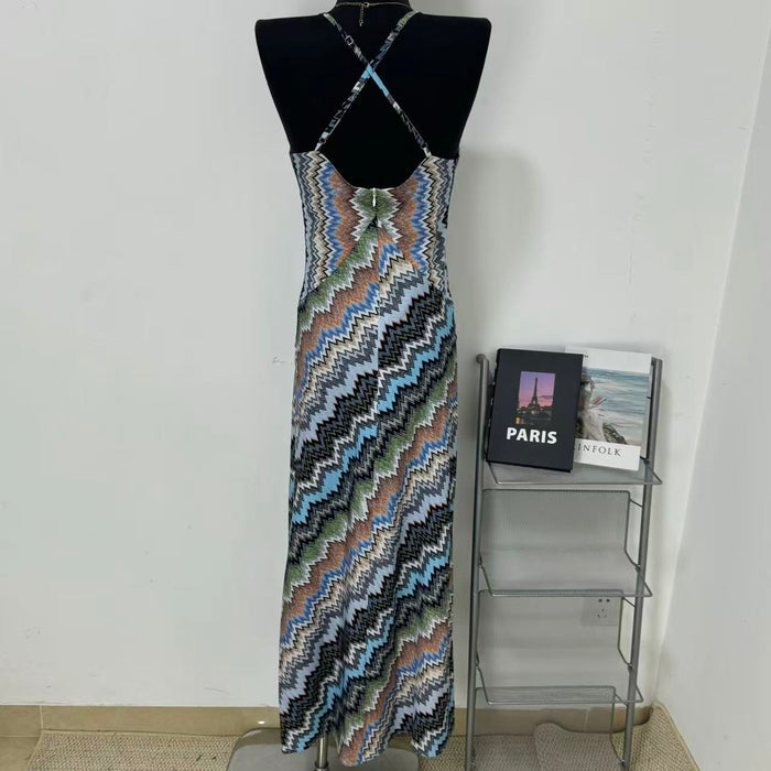 Strap pleated figure-hugging dress