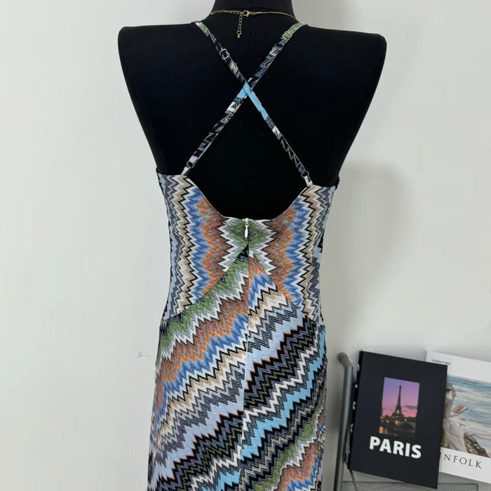 Strap pleated figure-hugging dress