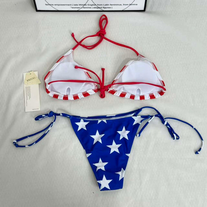 Strappy necked swimming suit