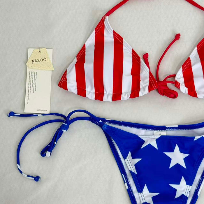 Strappy necked swimming suit