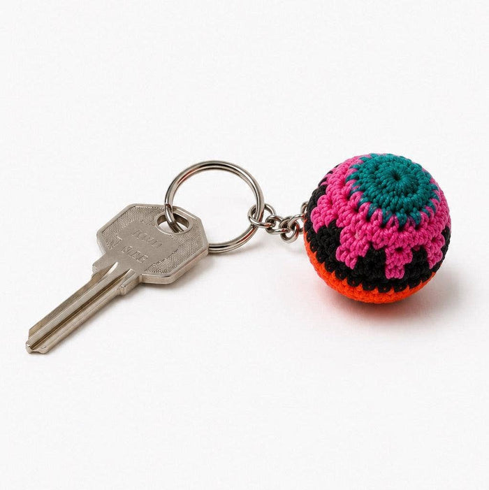Stress Ball Hacky Sack Crochet Keychain