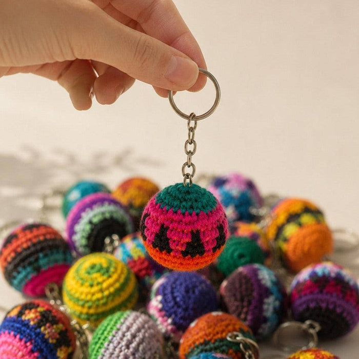 Stress Ball Hacky Sack Crochet Keychain