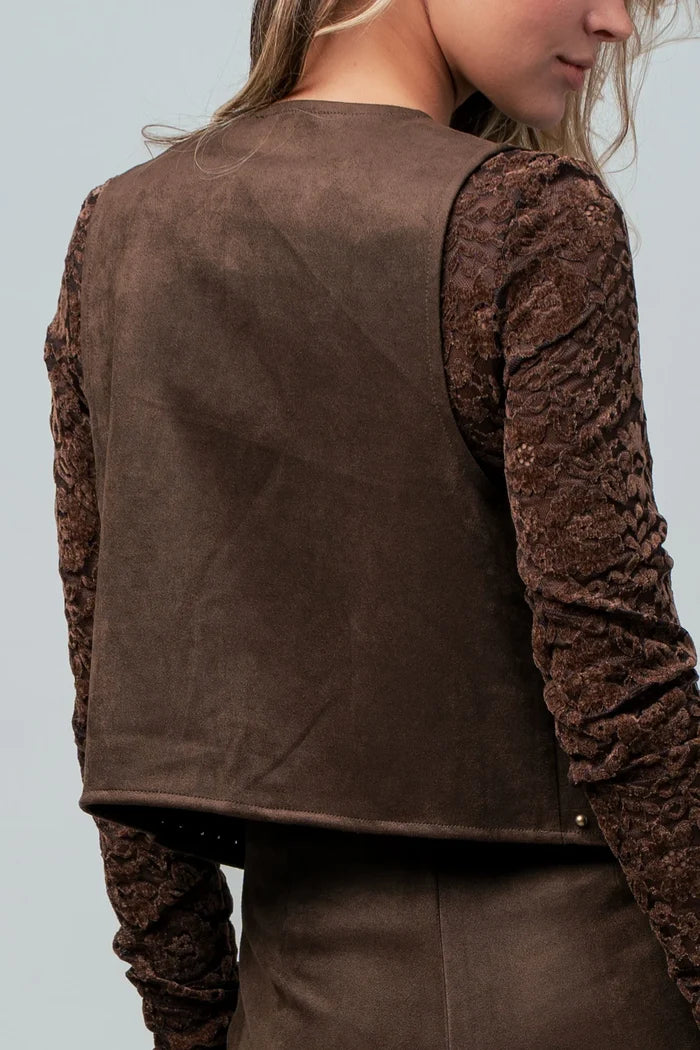 Studded Suede Vest