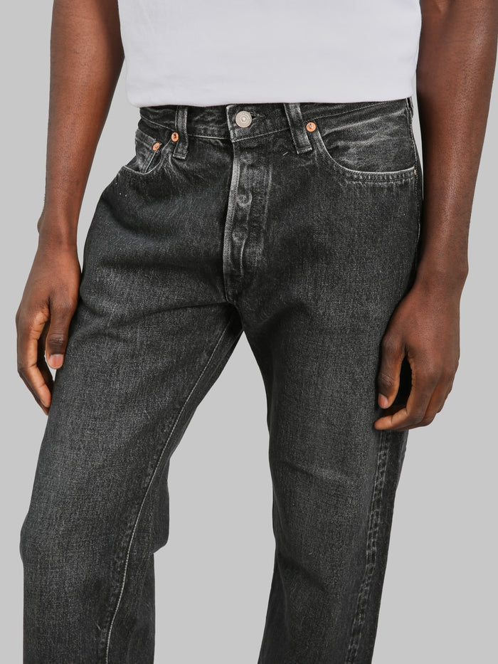 Sugar Cane 1947 Model Hard Wash  Straight Black Jeans iseam