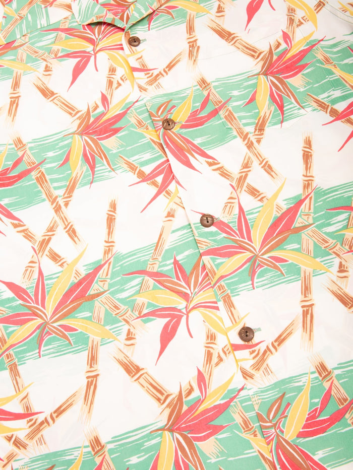 Sun Surf Bamboo Grasslands Hawaiian Shirt Green