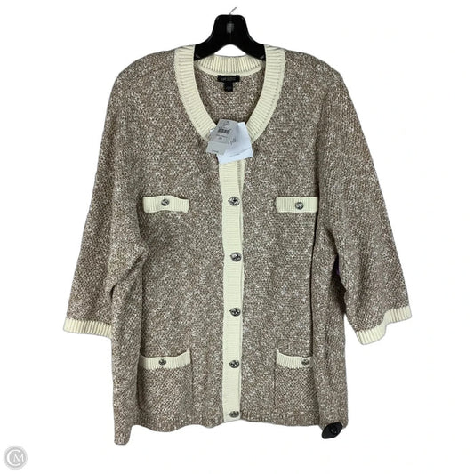 Sweater Cardigan By J. Jill In Tan, Size: 3X