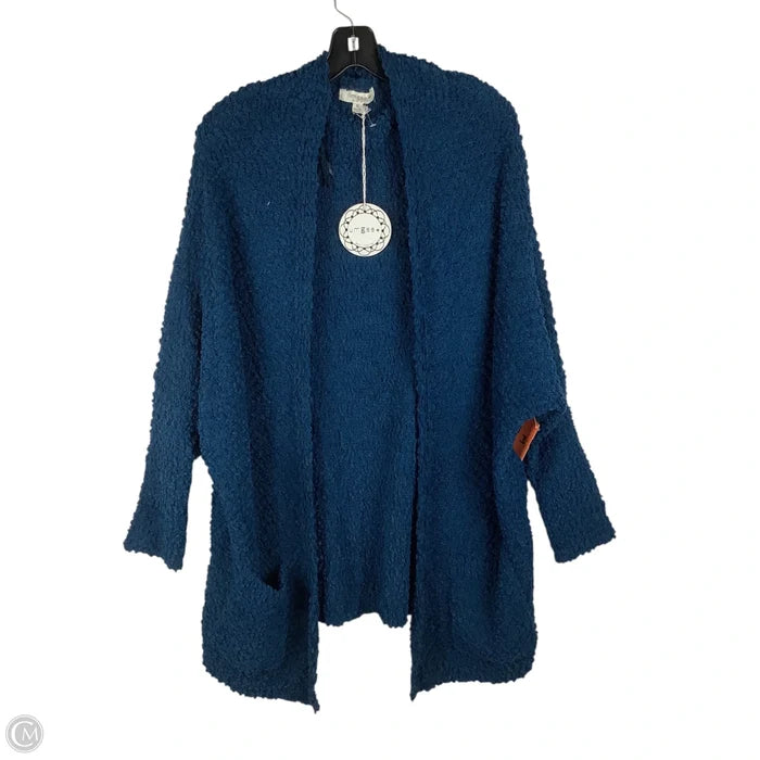 Sweater Cardigan By Umgee In Blue, Size: Xl