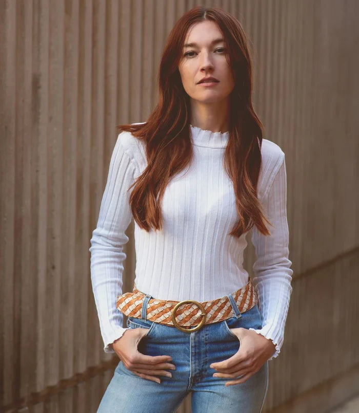 Tan Rustic Nectar Lux Dreamweaver Leather Belt