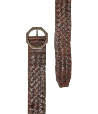 Teak Rustic Dreamweaver Leather Belt