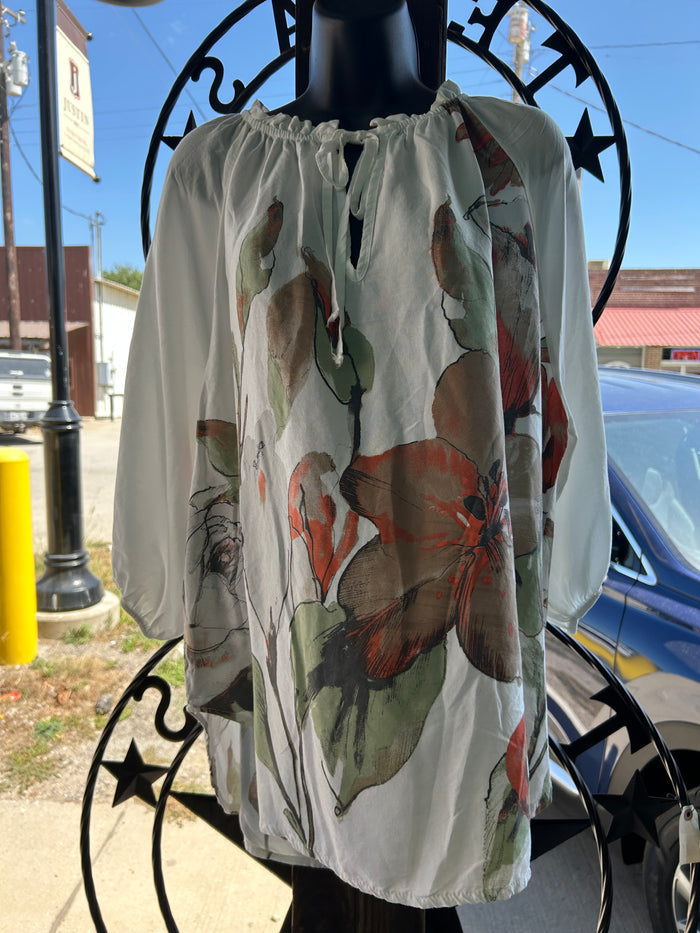 Tencel Floral Blouse