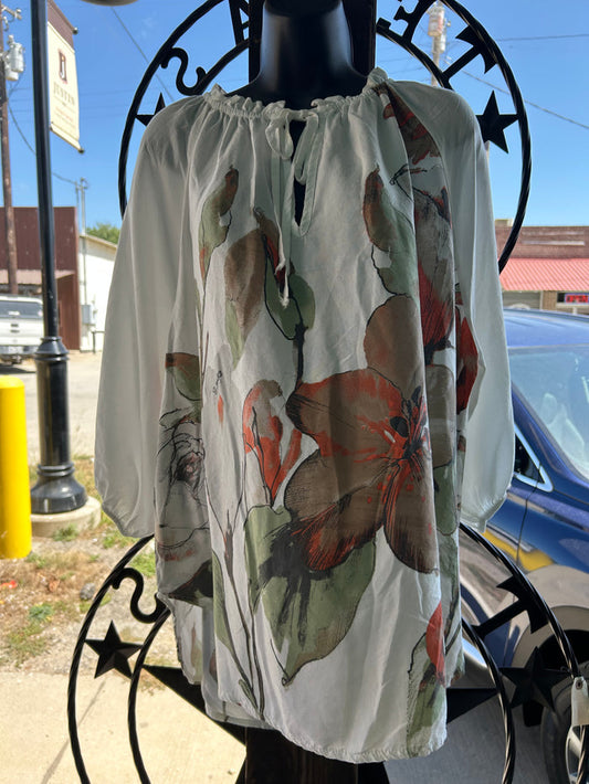 Tencel Floral Blouse
