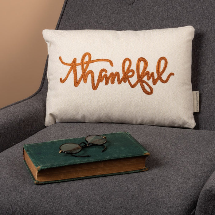 Thankful Embroidered Pillow