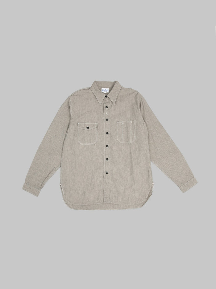 The Rite Stuff Railhead Engineer Selvedge Salt & Pepper Work Shirt Iron Grey