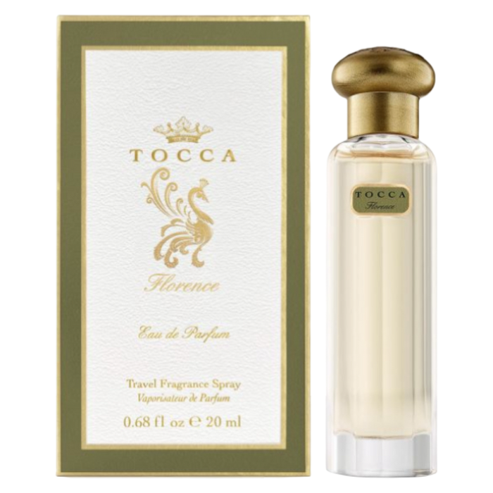 Tocca perfume bottle and packaging on a white background