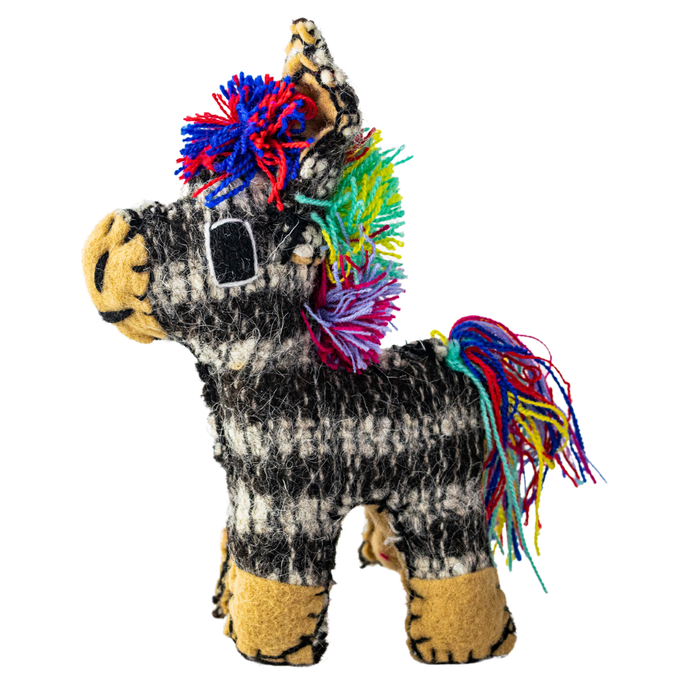 Tomi the Donkey: Repurposed Wool Boho Decor