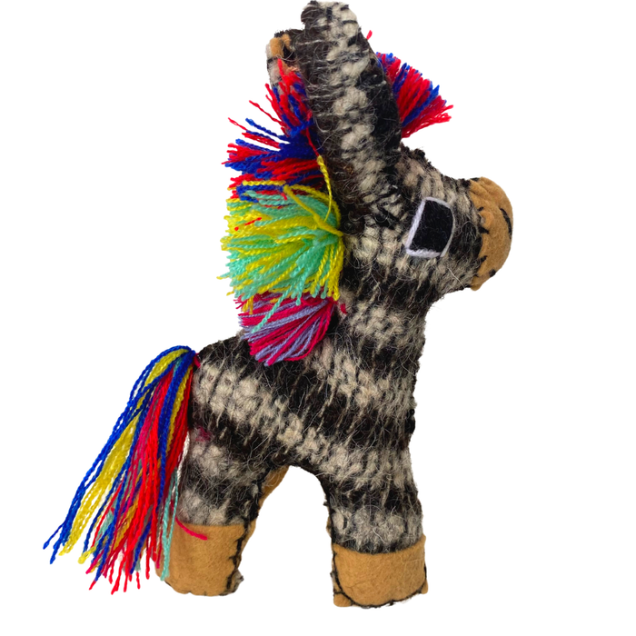 Tomi the Donkey: Repurposed Wool Boho Decor