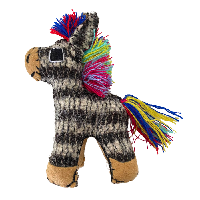 Tomi the Donkey: Repurposed Wool Boho Decor