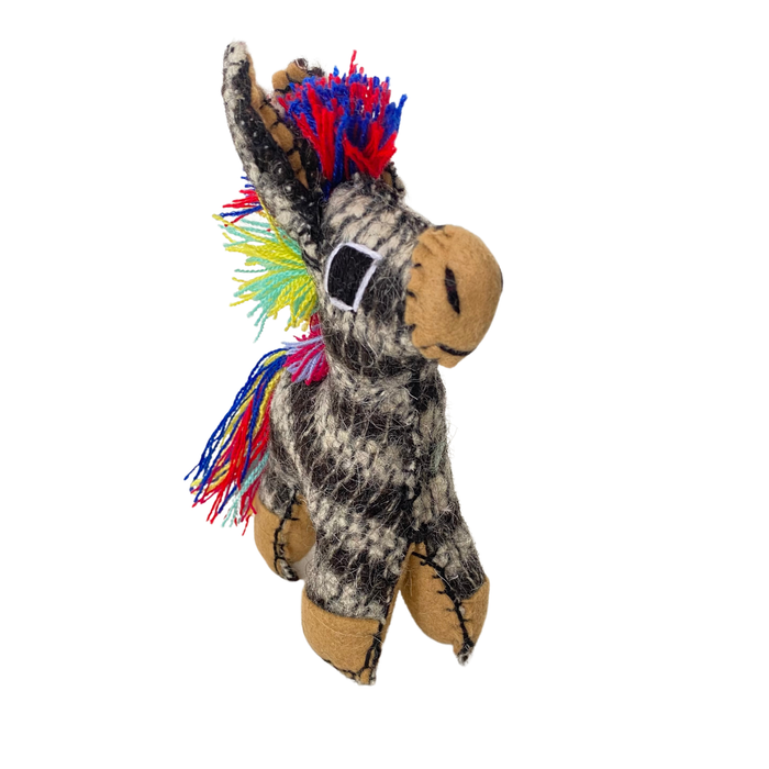 Tomi the Donkey: Repurposed Wool Boho Decor